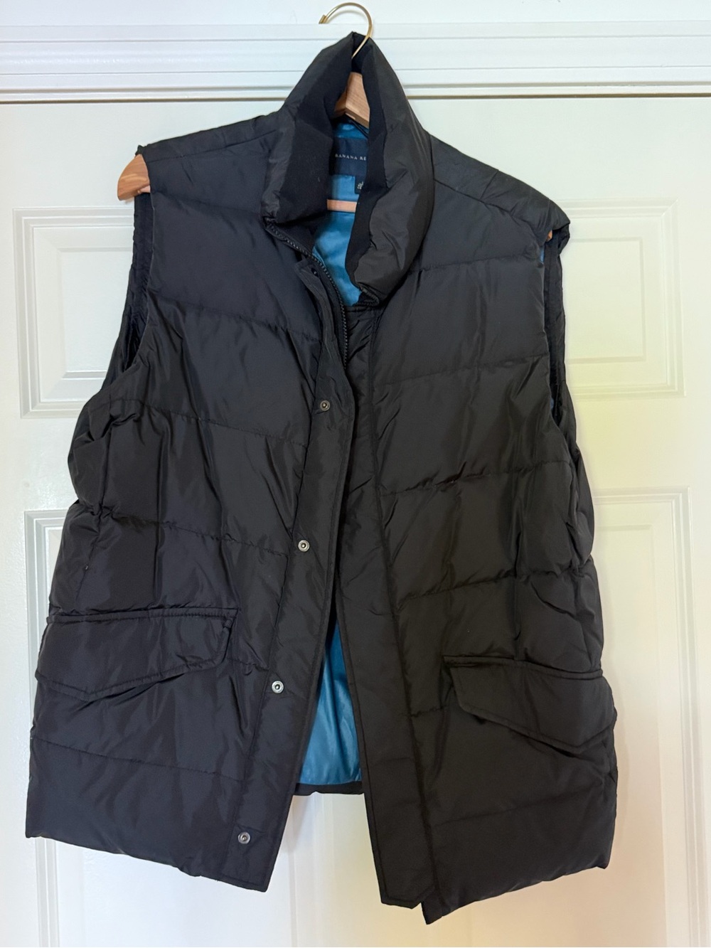 Banana Republic Black Quilted Puffer Vest men’s